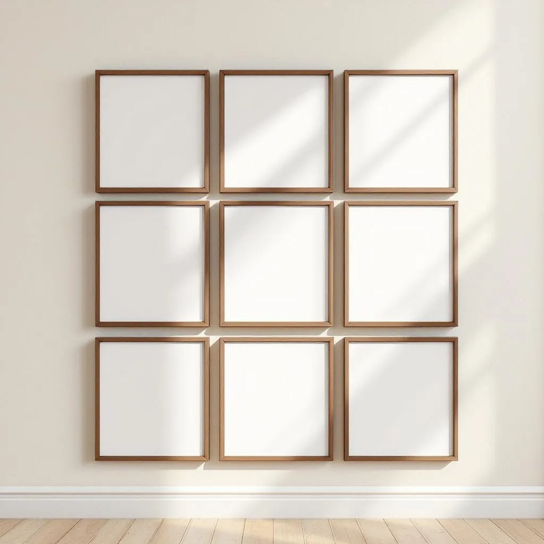 Frame Editorial Room Mockup — Plain Square Frame Portrait 2:3 — Perspective View — #00910 | MockupBulk