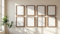 Frame Styled Room Mockup — Walnut Frame Portrait 5:7 — Perspective View — #00911 | MockupBulk