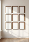 Frame Wall Art Mockup — Walnut Frame A-Series (A4 / A3) — Perspective View — #00915 | MockupBulk