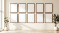 Frame High-Res Frame Mockup — Walnut Frame Portrait 4:5 — Perspective View — #00917 | MockupBulk