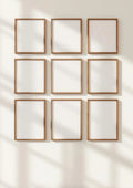 Frame Premium Interior Mockup — Walnut Frame Portrait 2:3 — Perspective View — #00918 | MockupBulk