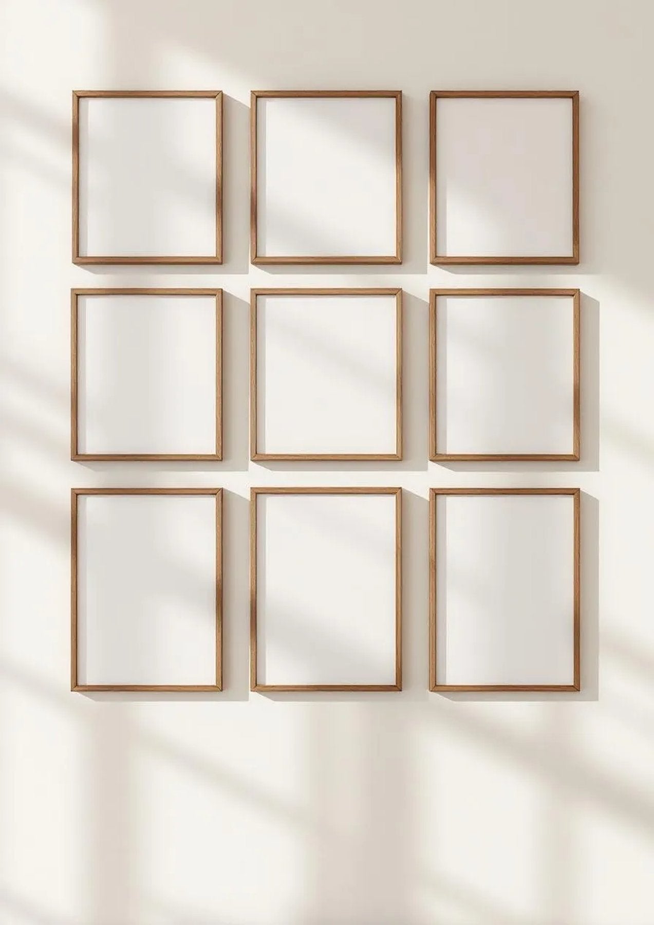 Frame Premium Interior Mockup — Walnut Frame Portrait 2:3 — Perspective View — #00918 | MockupBulk