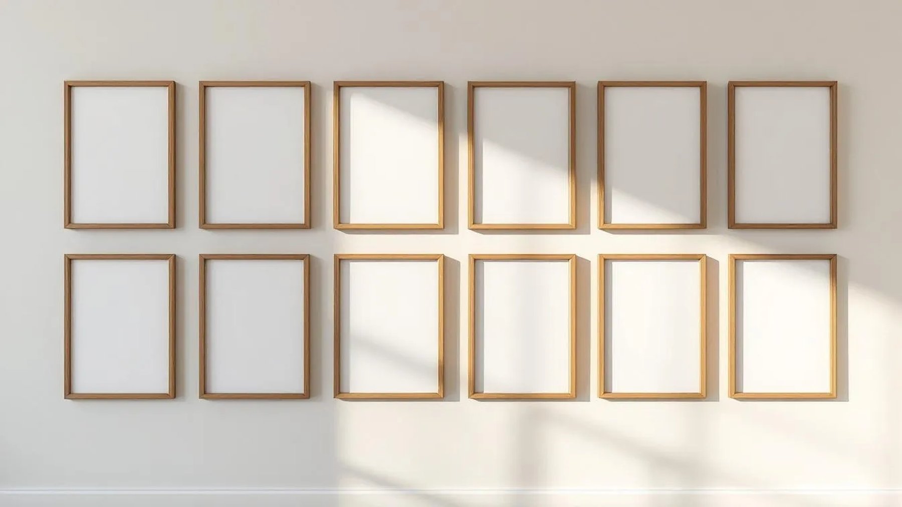 Frame Frame Display Mockup — Walnut Frame Square 1:1 — Perspective View — #00920 | MockupBulk