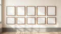 Frame Lifestyle Frame Mockup — Walnut Frame Square 1:1 — Perspective View — #00923 | MockupBulk