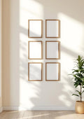 Frame High-Res Frame Mockup — Walnut Frame Portrait 2:3 — Perspective View — #00924 | MockupBulk