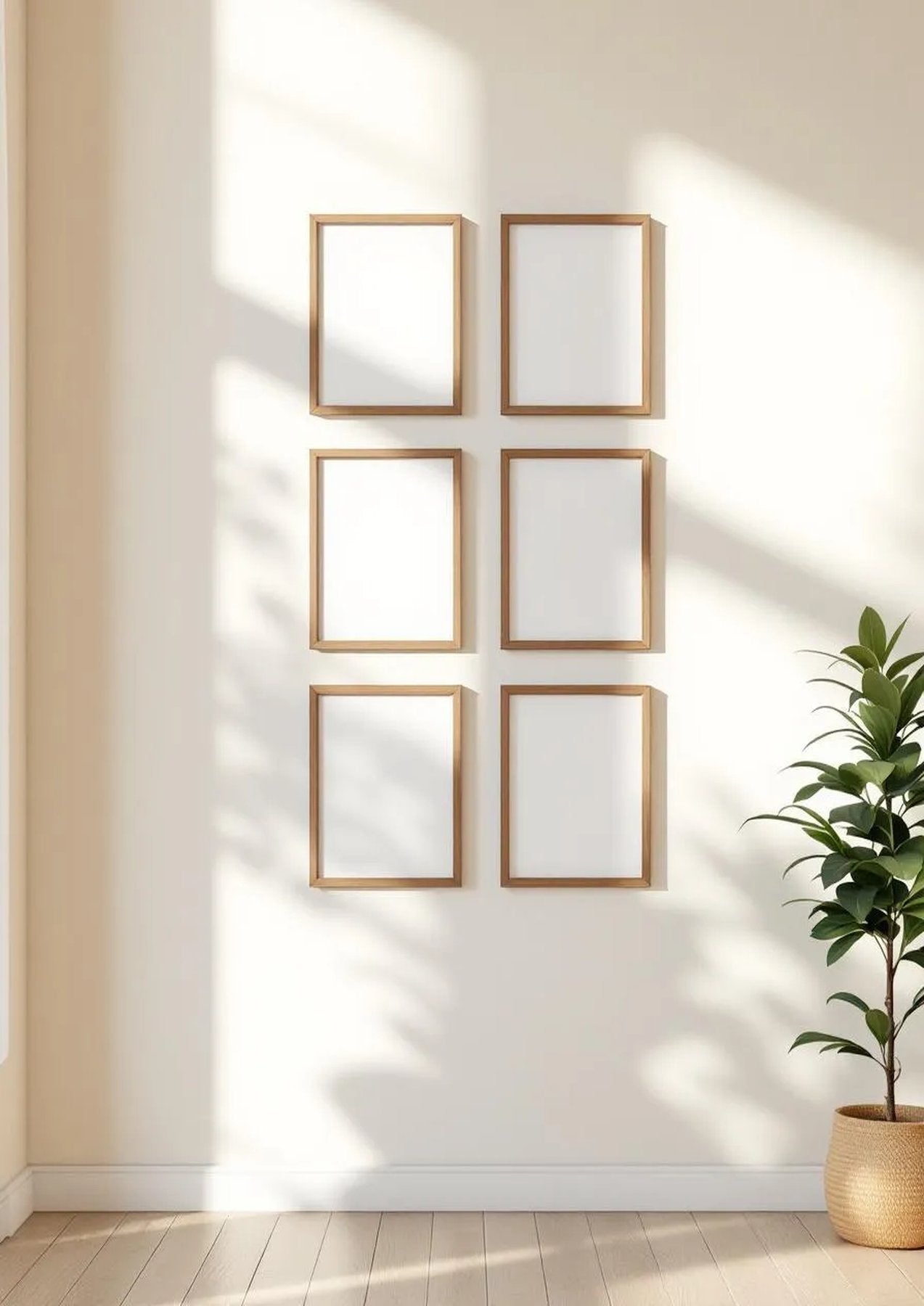 Frame High-Res Frame Mockup — Walnut Frame Portrait 2:3 — Perspective View — #00924 | MockupBulk