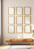 Frame Lifestyle Frame Mockup — Gold Frame Portrait 2:3 — Perspective View — #00927 | MockupBulk