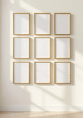 Frame Premium Interior Mockup — Gold Frame Portrait 2:3 — Perspective View — #00930 | MockupBulk