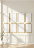 Frame Room Scene Mockup — Gold Frame Portrait 5:7 — Perspective View — #00933 | MockupBulk