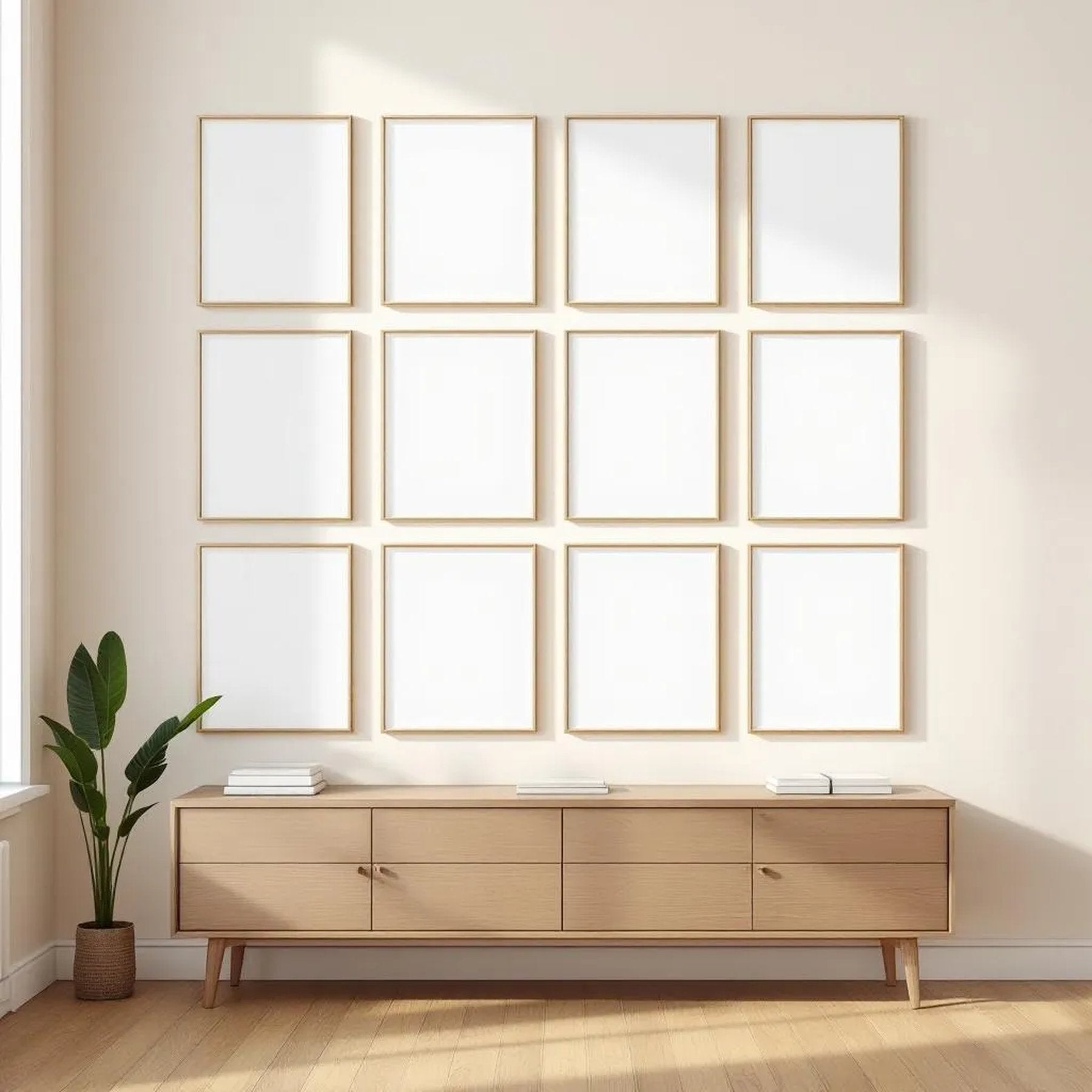 Frame Styled Room Mockup — Plain Square Frame Portrait 2:3 — Perspective View — #00937 | MockupBulk