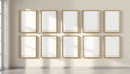 Frame Styled Room Mockup — Gold Frame Square 1:1 — Perspective View — #00938 | MockupBulk