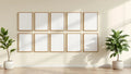 Frame Room Scene Mockup — Gold Frame Portrait 4:5 — Perspective View — #00941 | MockupBulk