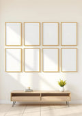 Frame Styled Room Mockup — Gold Frame Landscape 11x14 — Perspective View — #00942 | MockupBulk