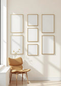 Frame High-Res Frame Mockup — Gold Frame Portrait 2:3 — Perspective View — #00945 | MockupBulk