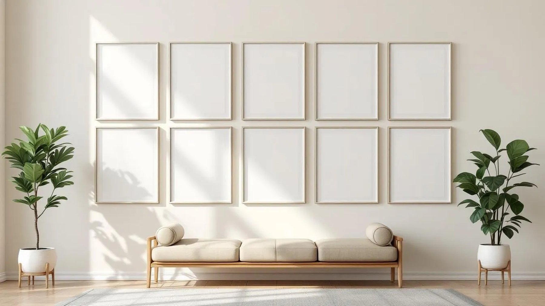 Frame Room Scene Mockup — Silver Frame Portrait 2:3 — Perspective View — #00950 | MockupBulk