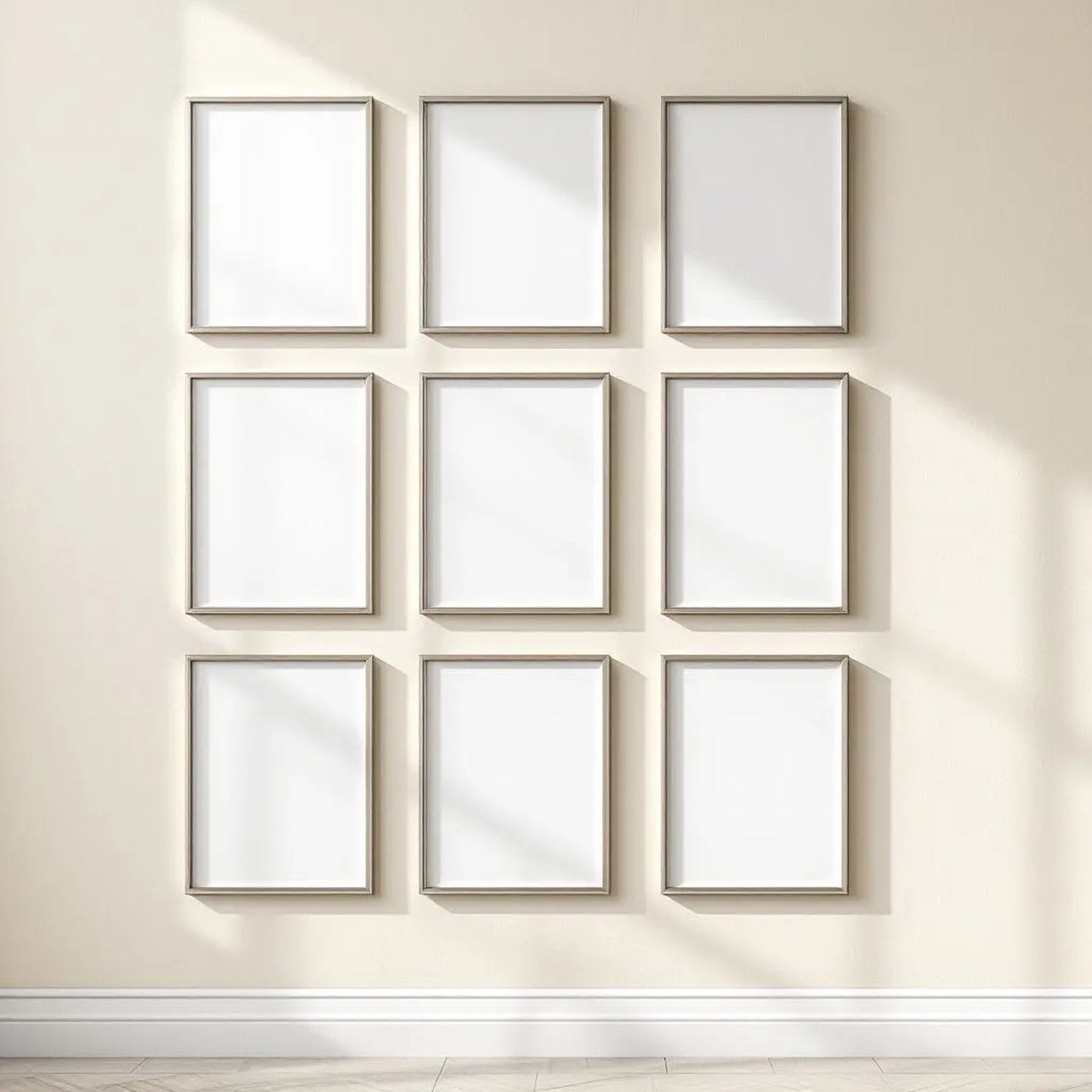 Frame Room Scene Mockup — Plain Square Frame Portrait 4:5 — Perspective View — #00952 | MockupBulk