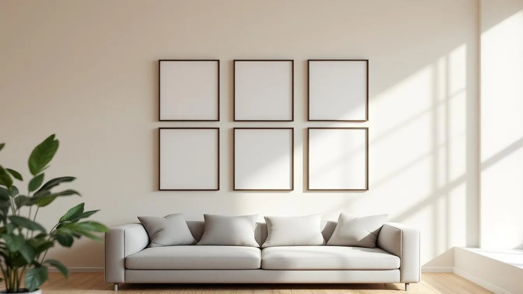 Frame High-Res Frame Mockup — Silver Frame Square 1:1 — Perspective View — #00953 | MockupBulk