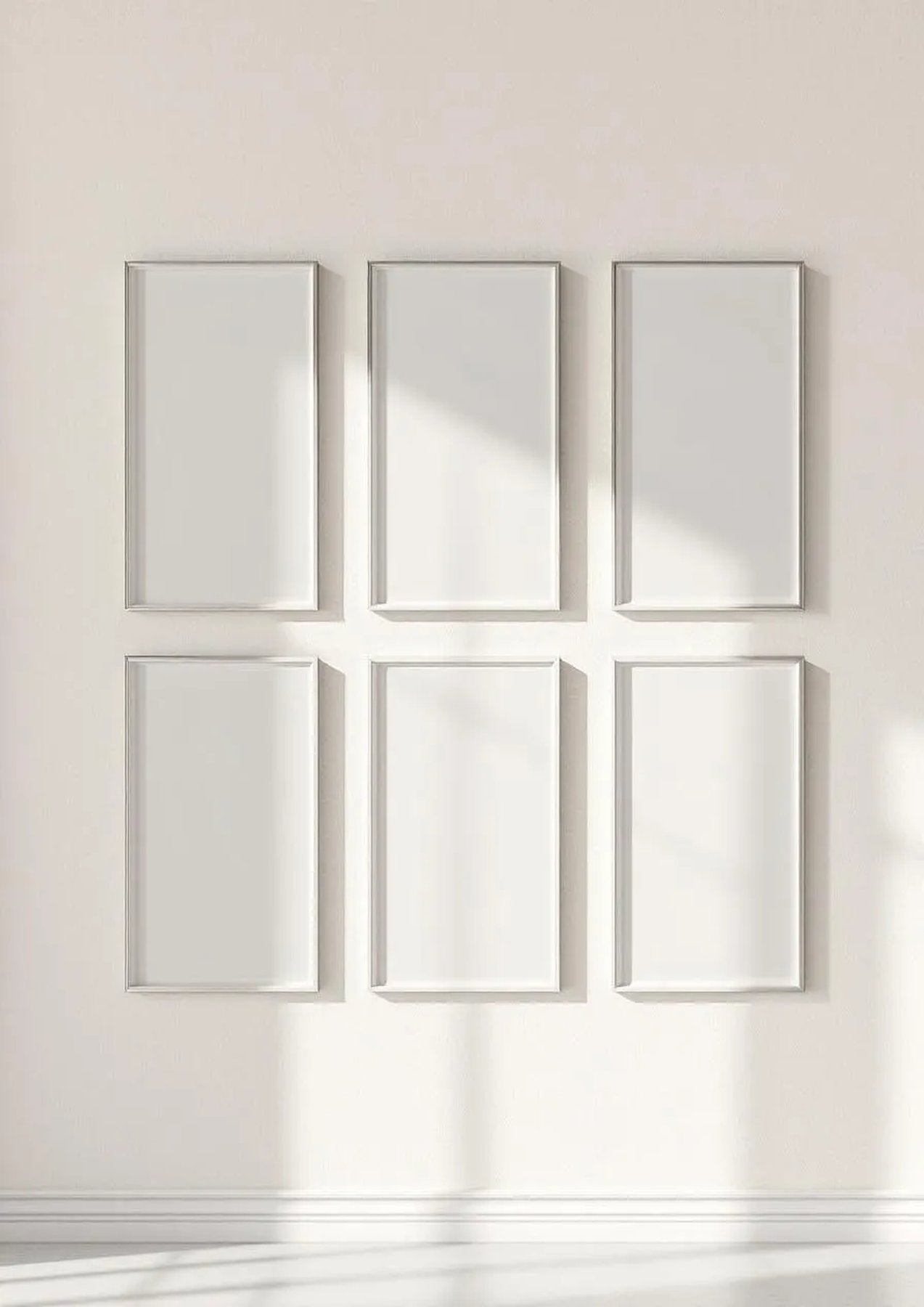 Frame Premium Interior Mockup — Silver Frame Portrait 2:3 — Perspective View — #00957 | MockupBulk
