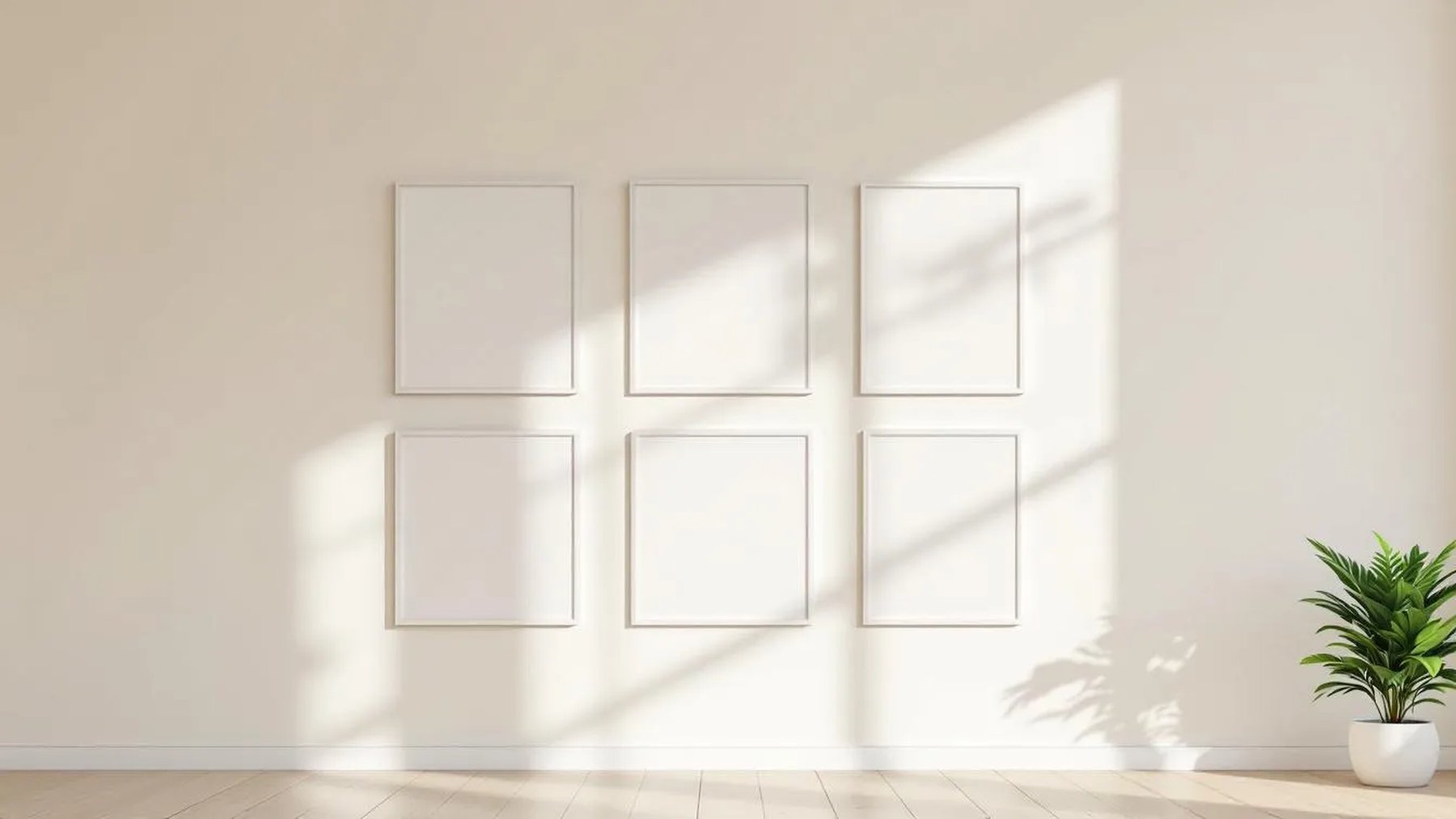 Frame Wall Art Mockup — Silver Frame Portrait 2:3 — Perspective View — #00959 | MockupBulk