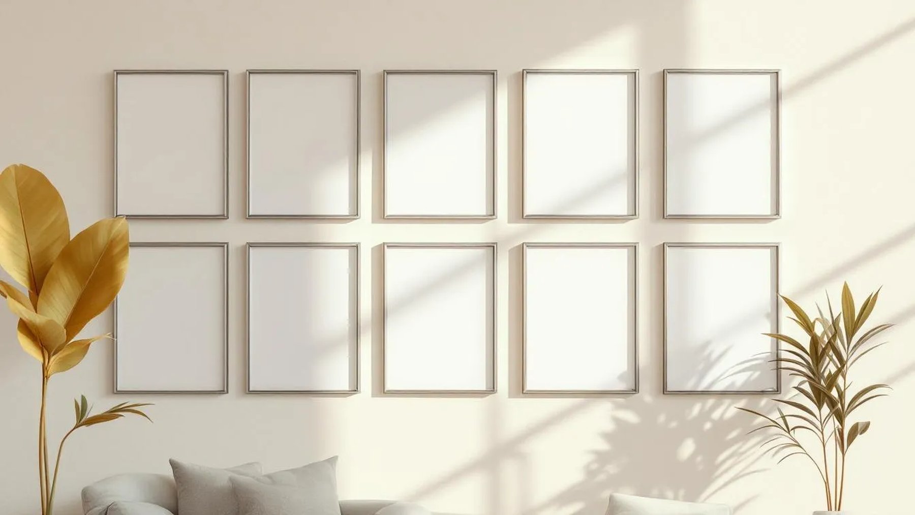 Frame Frame Display Mockup — Silver Frame Portrait 2:3 — Perspective View — #00962 | MockupBulk