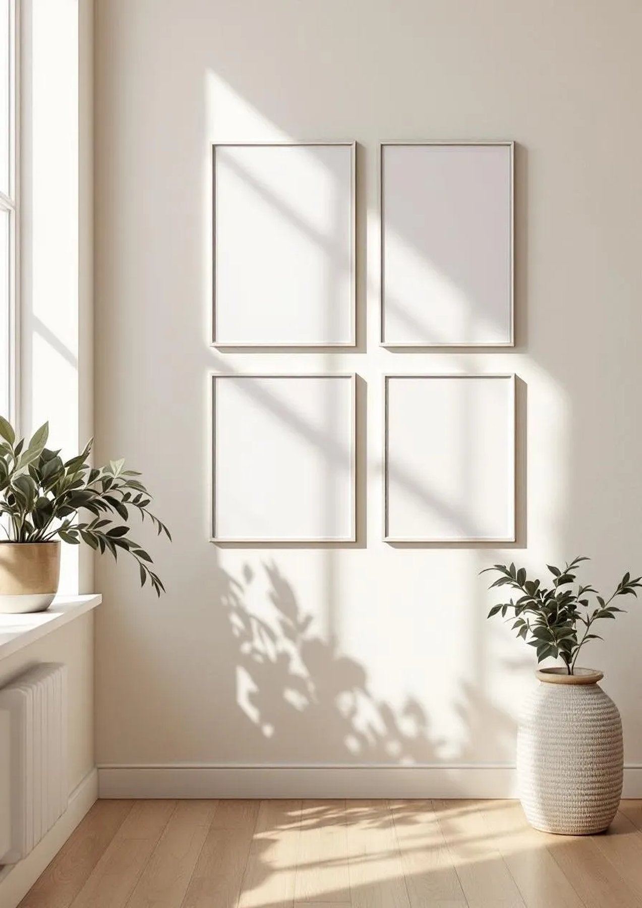Frame Room Scene Mockup — Silver Frame Portrait 2:3 — Perspective View — #00966 | MockupBulk