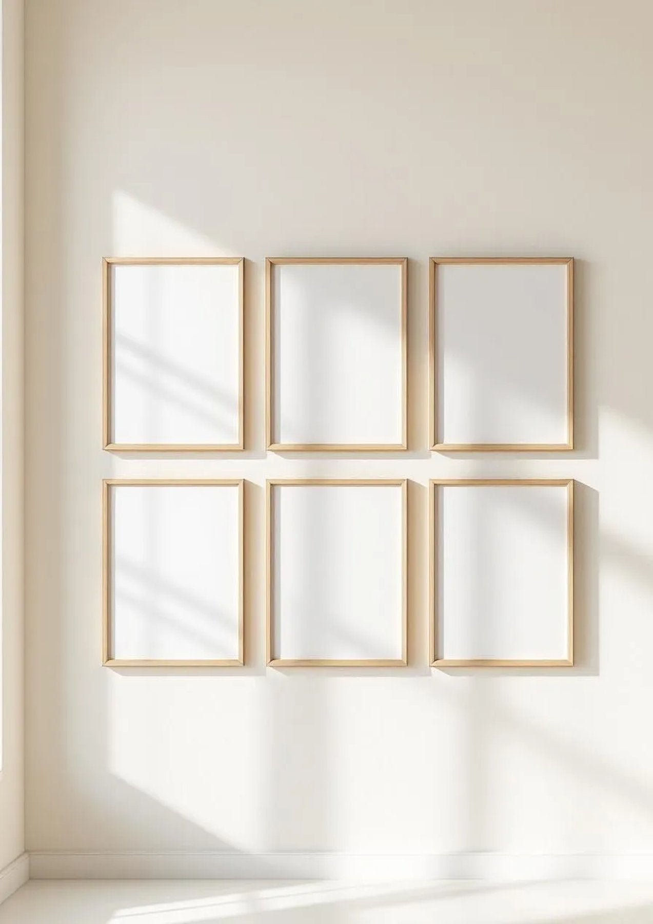 Frame Premium Interior Mockup — Raw Pine Frame Portrait 4:5 — Perspective View — #00969 | MockupBulk