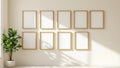 Frame High-Res Frame Mockup — Raw Pine Frame Square 1:1 — Perspective View — #00971 | MockupBulk