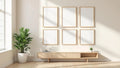 Frame Wall Art Mockup — Raw Pine Frame Square 1:1 — Perspective View — #00974 | MockupBulk