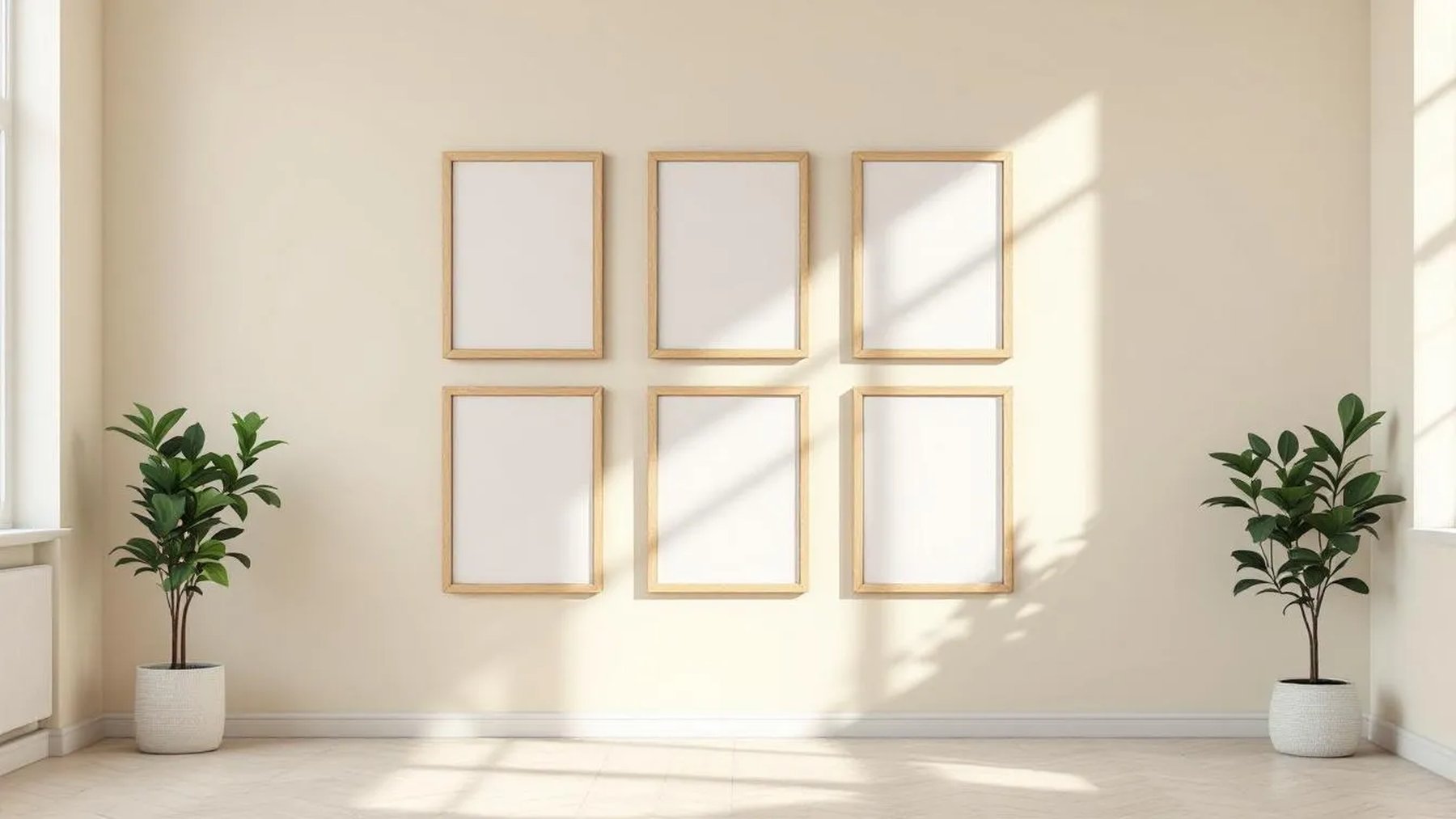 Frame Professional Frame Mockup — Raw Pine Frame Portrait 2:3 — Perspective View — #00977 | MockupBulk