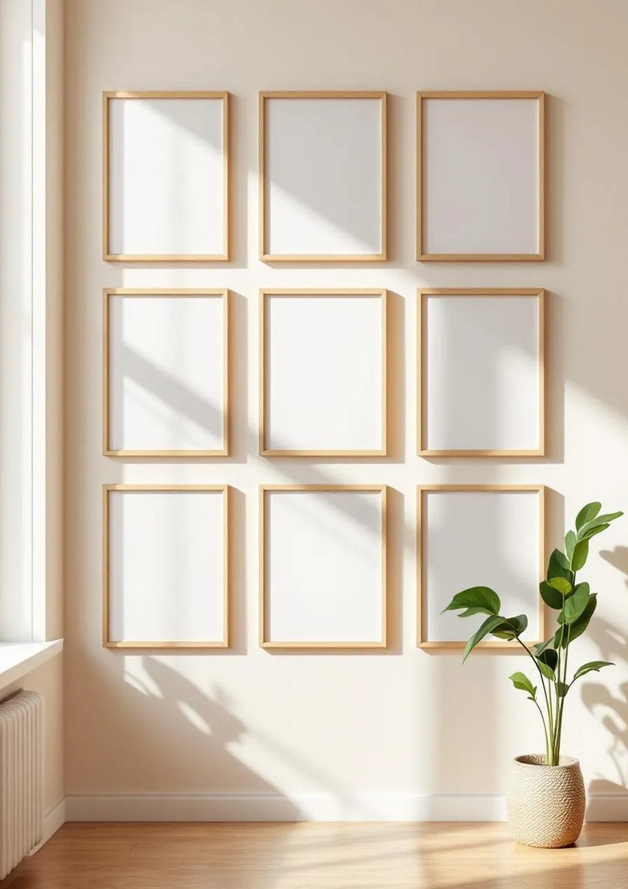 Frame Lifestyle Frame Mockup — Raw Pine Frame Portrait 2:3 — Perspective View — #00978 | MockupBulk
