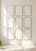 Frame Wall Art Mockup — Raw Pine Frame Portrait 4:5 — Perspective View — #00984 | MockupBulk