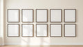 Frame Premium Interior Mockup — Espresso Frame Square 1:1 — Perspective View — #00989 | MockupBulk