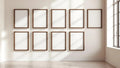 Frame Room Scene Mockup — Espresso Frame Portrait 4:5 — Perspective View — #00995 | MockupBulk
