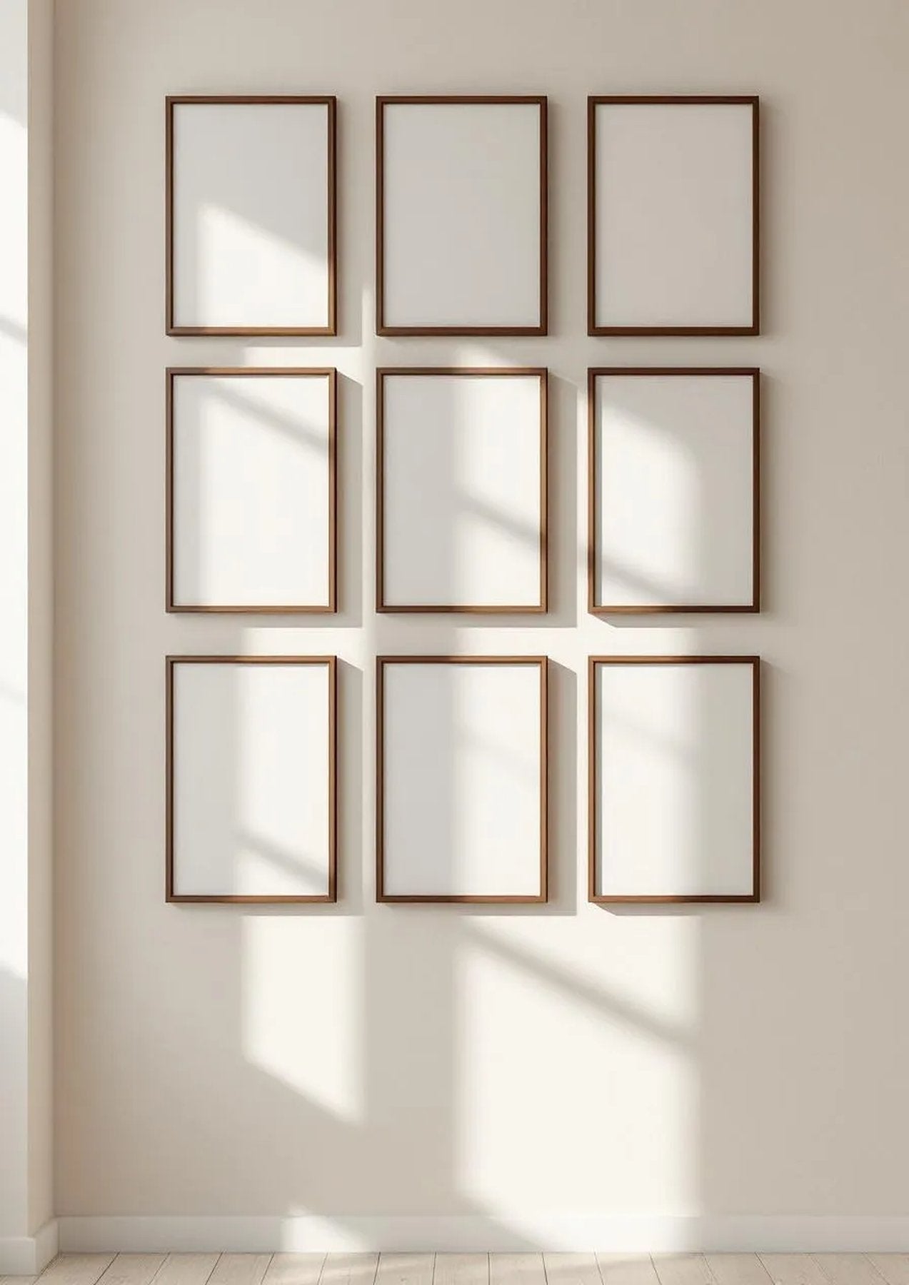 Frame High-Res Frame Mockup — Espresso Frame Portrait 2:3 — Perspective View — #00996 | MockupBulk