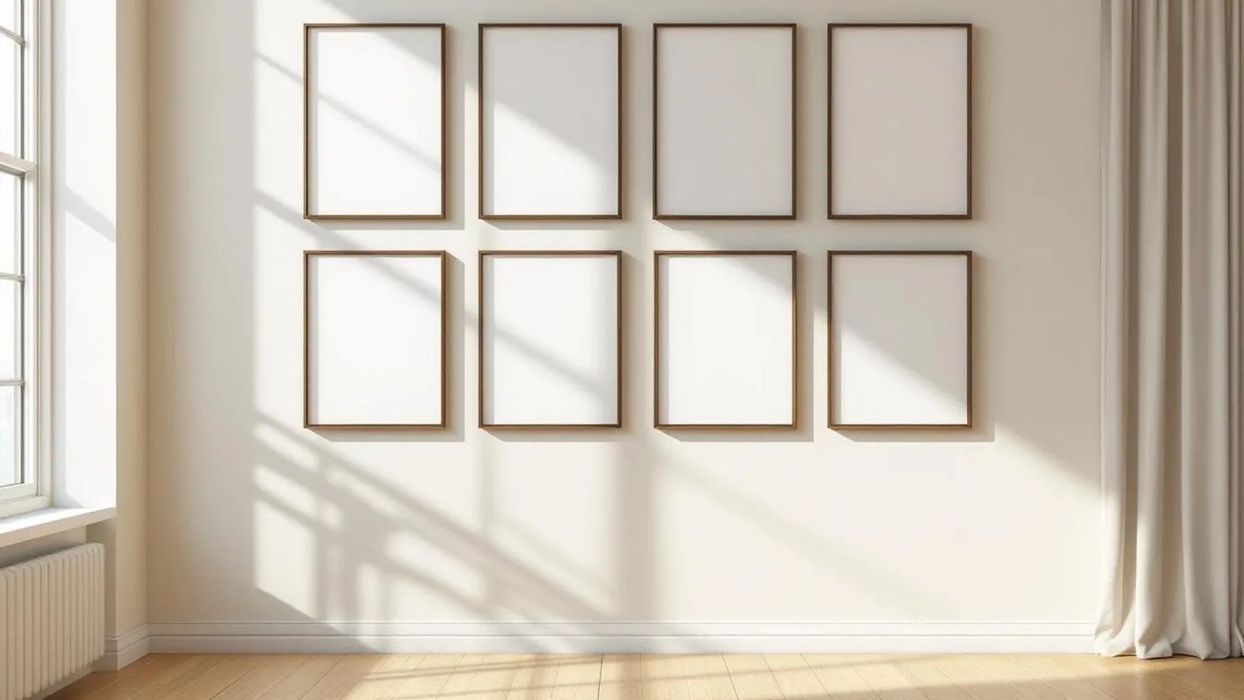 Frame Room Scene Mockup — Espresso Frame Square 1:1 — Perspective View — #00998 | MockupBulk