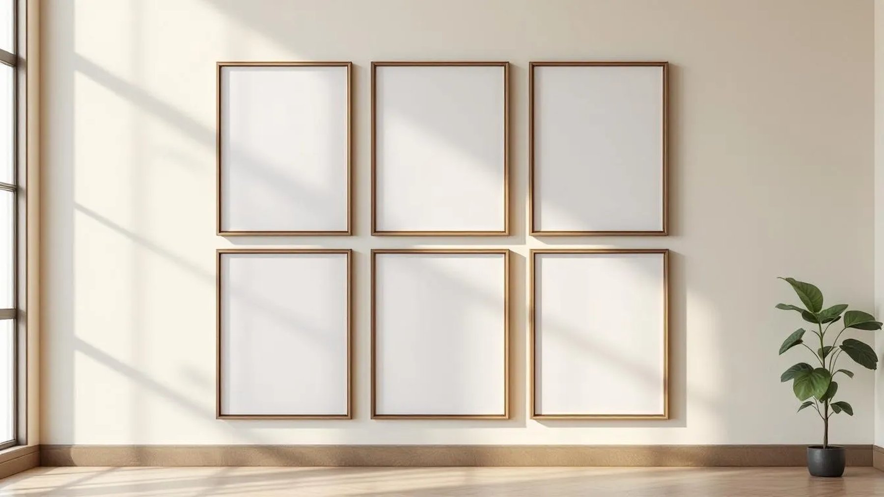 Frame Frame Display Mockup — Espresso Frame Portrait 2:3 — Perspective View — #01001 | MockupBulk