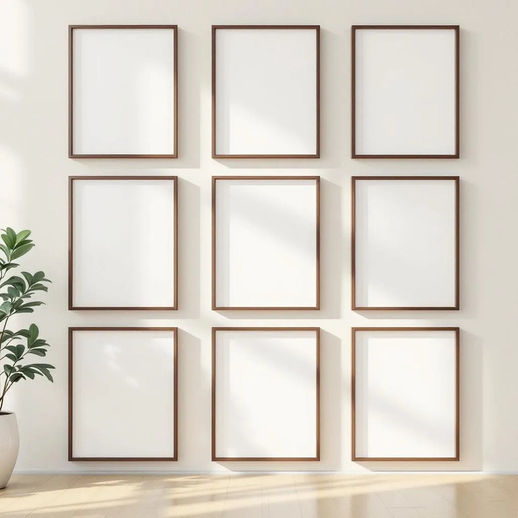 Frame Styled Room Mockup — Plain Square Frame Portrait 2:3 — Perspective View — #01003 | MockupBulk