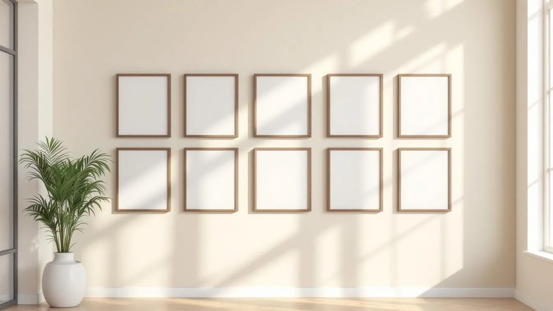 Frame Styled Room Mockup — Espresso Frame Portrait 2:3 — Perspective View — #01007 | MockupBulk