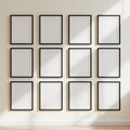 Frame Frame Display Mockup — Plain Square Frame Portrait 2:3 — Perspective View — #01009 | MockupBulk