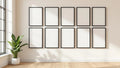 Frame Wall Art Mockup — Matte Black Frame Square 1:1 — Perspective View — #01010 | MockupBulk