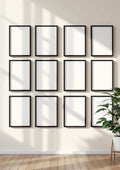 Frame Room Scene Mockup — Matte Black Frame Portrait 2:3 — Perspective View — #01014 | MockupBulk