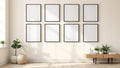 Frame Room Scene Mockup — Matte Black Frame Square 1:1 — Perspective View — #01016 | MockupBulk