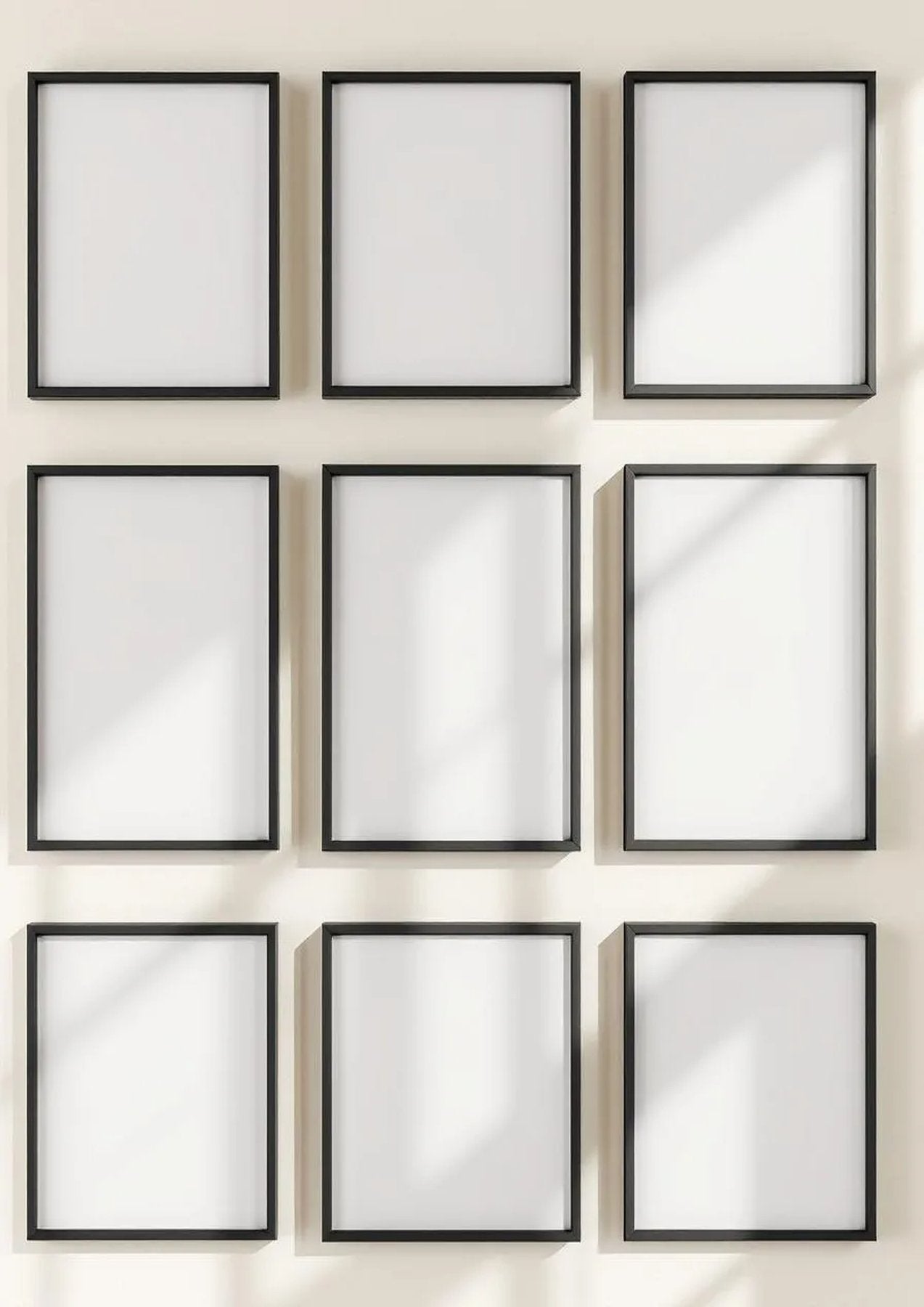 Frame Room Scene Mockup — Matte Black Frame Portrait 2:3 — Perspective View — #01017 | MockupBulk