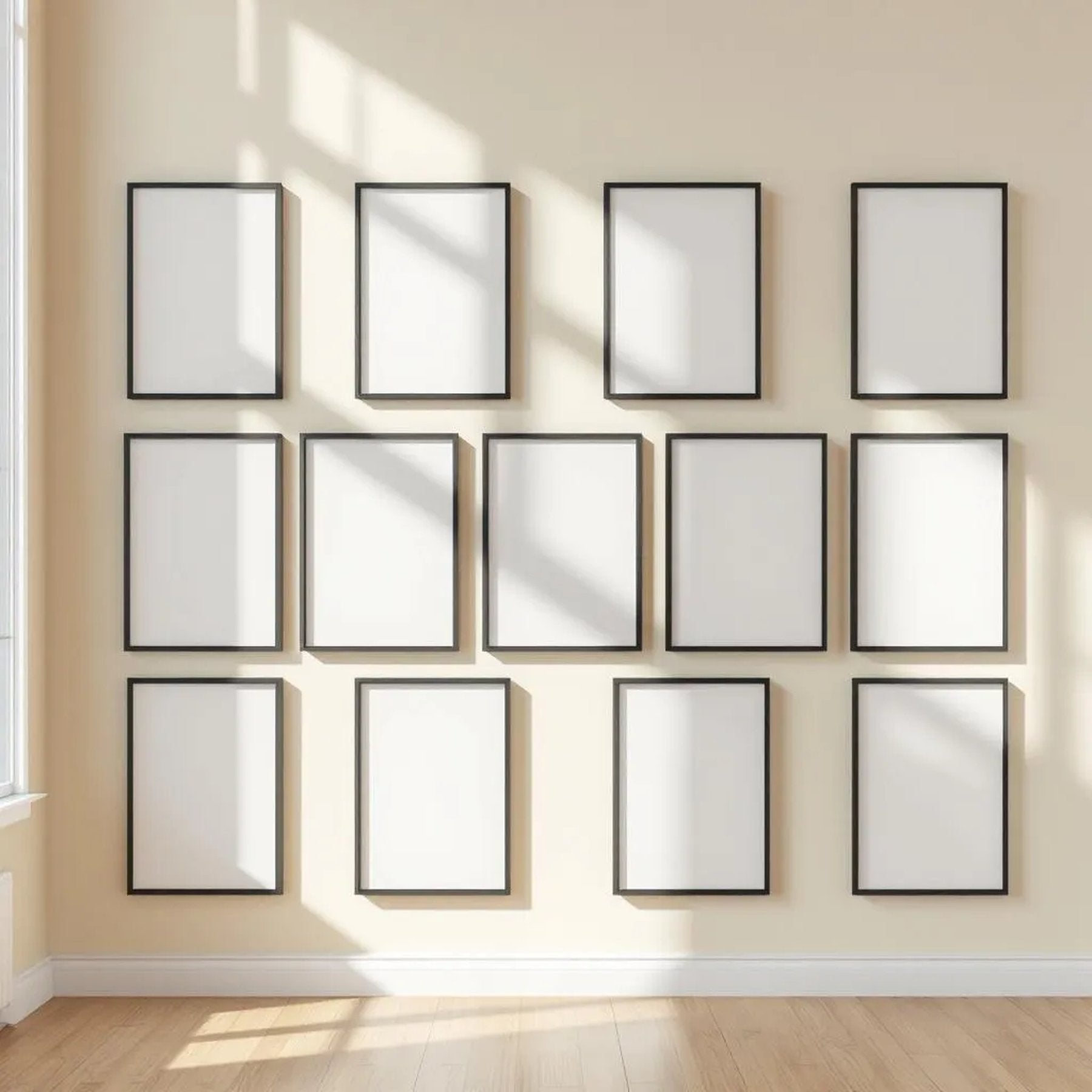 Frame Editorial Room Mockup — Plain Square Frame Portrait 2:3 — Perspective View — #01018 | MockupBulk