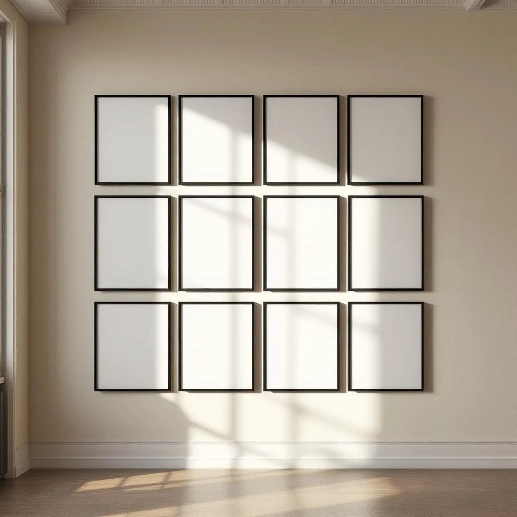 Frame Professional Frame Mockup — Plain Square Frame Portrait 2:3 — Perspective View — #01024 | MockupBulk