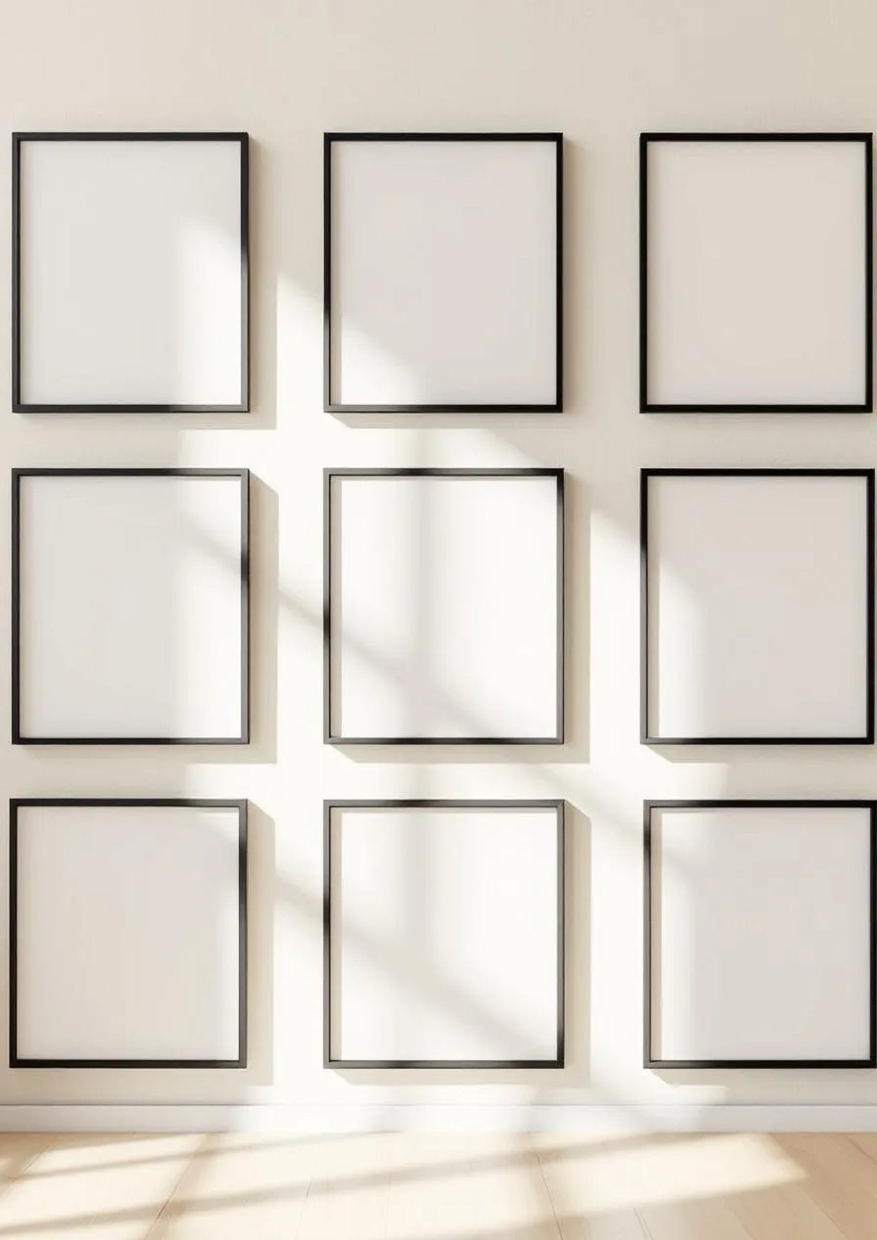 Frame Room Scene Mockup — Matte Black Frame Portrait 2:3 — Perspective View — #01029 | MockupBulk