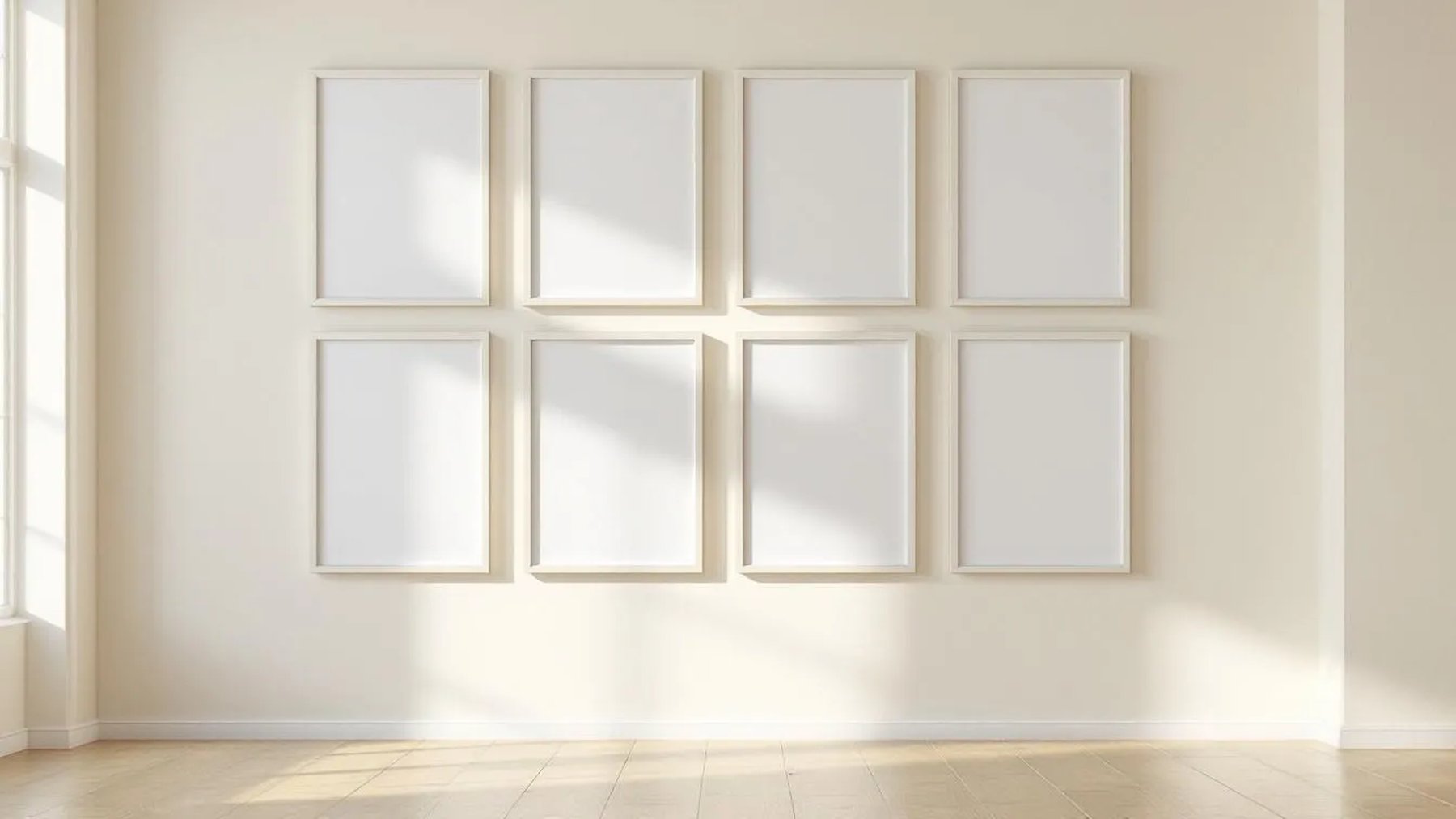 Frame Professional Frame Mockup — White Frame Square 1:1 — Perspective View — #01031 | MockupBulk