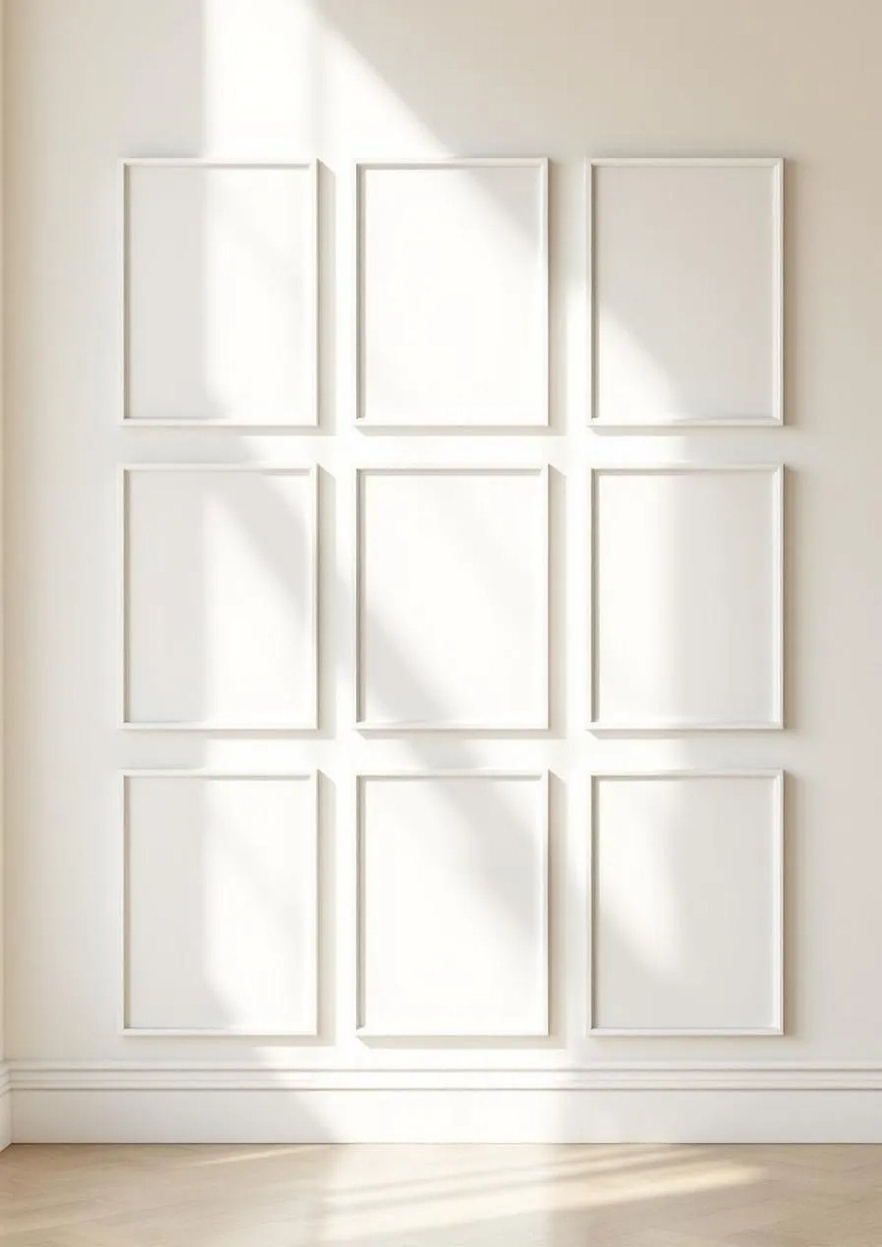 Frame Frame Display Mockup — White Frame Portrait 2:3 — Perspective View — #01032 | MockupBulk