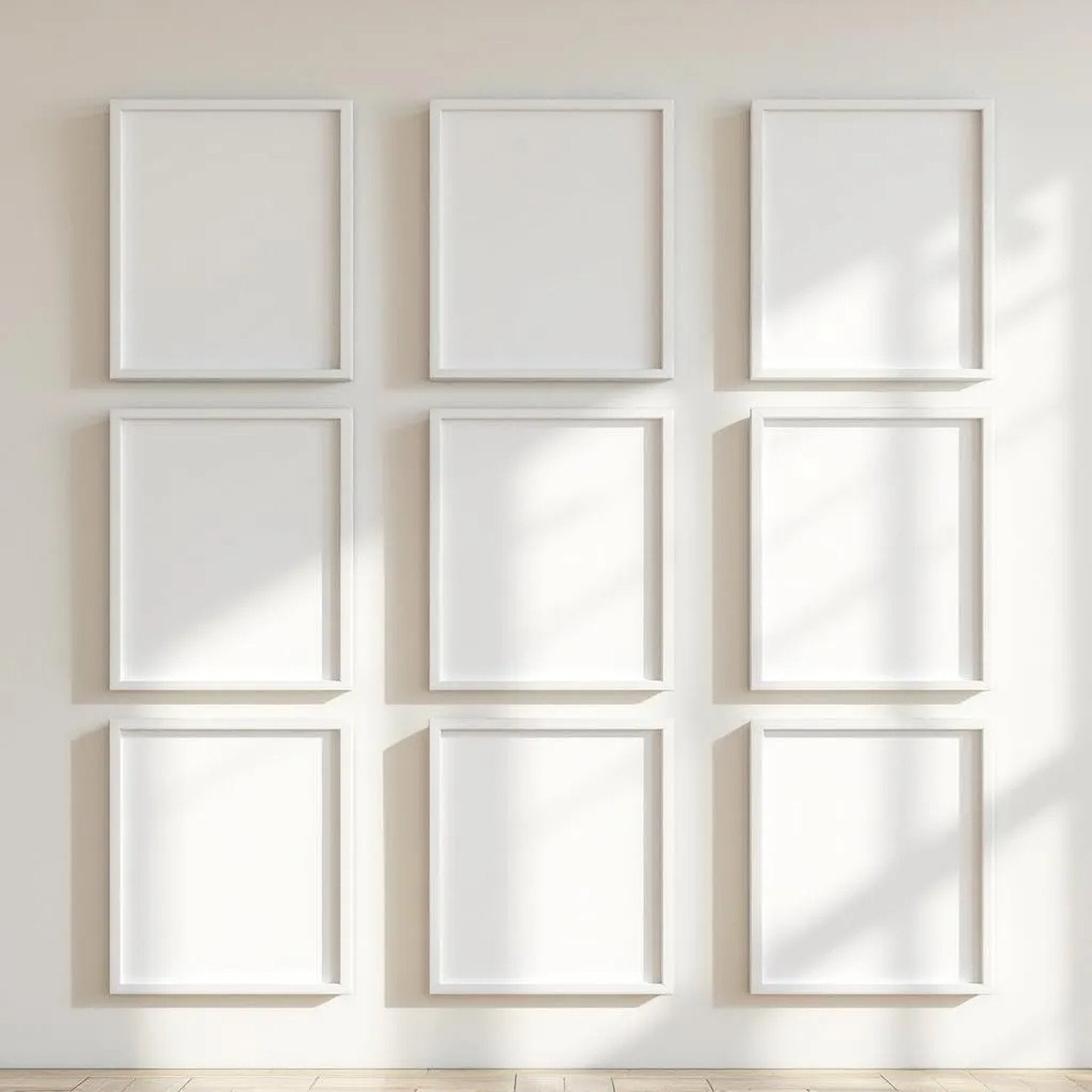 Frame Interior Frame Mockup — Plain Square Frame Portrait 2:3 — Perspective View — #01033 | MockupBulk