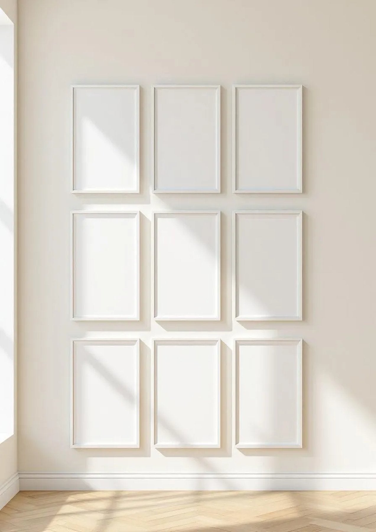 Frame Frame Display Mockup — White Frame Portrait 2:3 — Perspective View — #01035 | MockupBulk